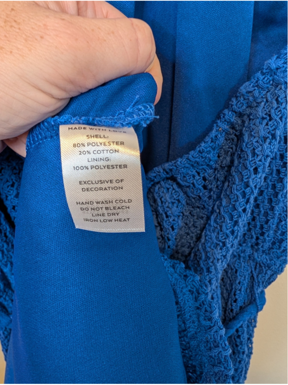 Lulus Sunny Impression Blue Crochet Halter Midi Dress Removable Belt NWT Small - Picture 9 of 10